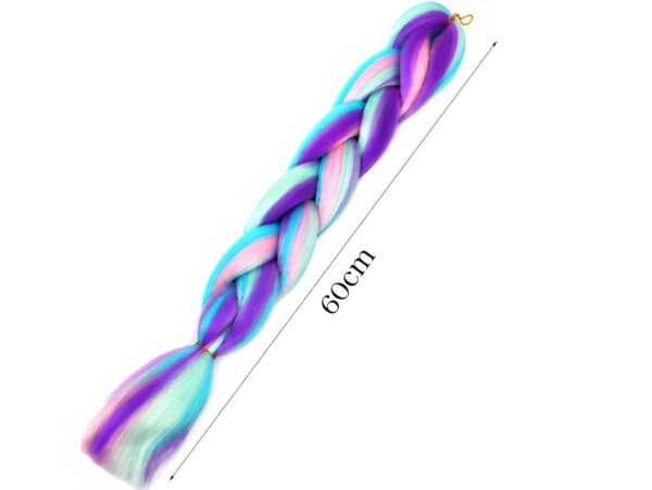 WŁOSY SYNTETYCZNE WARKOCZE PASEMKA 60CM - kolorowe